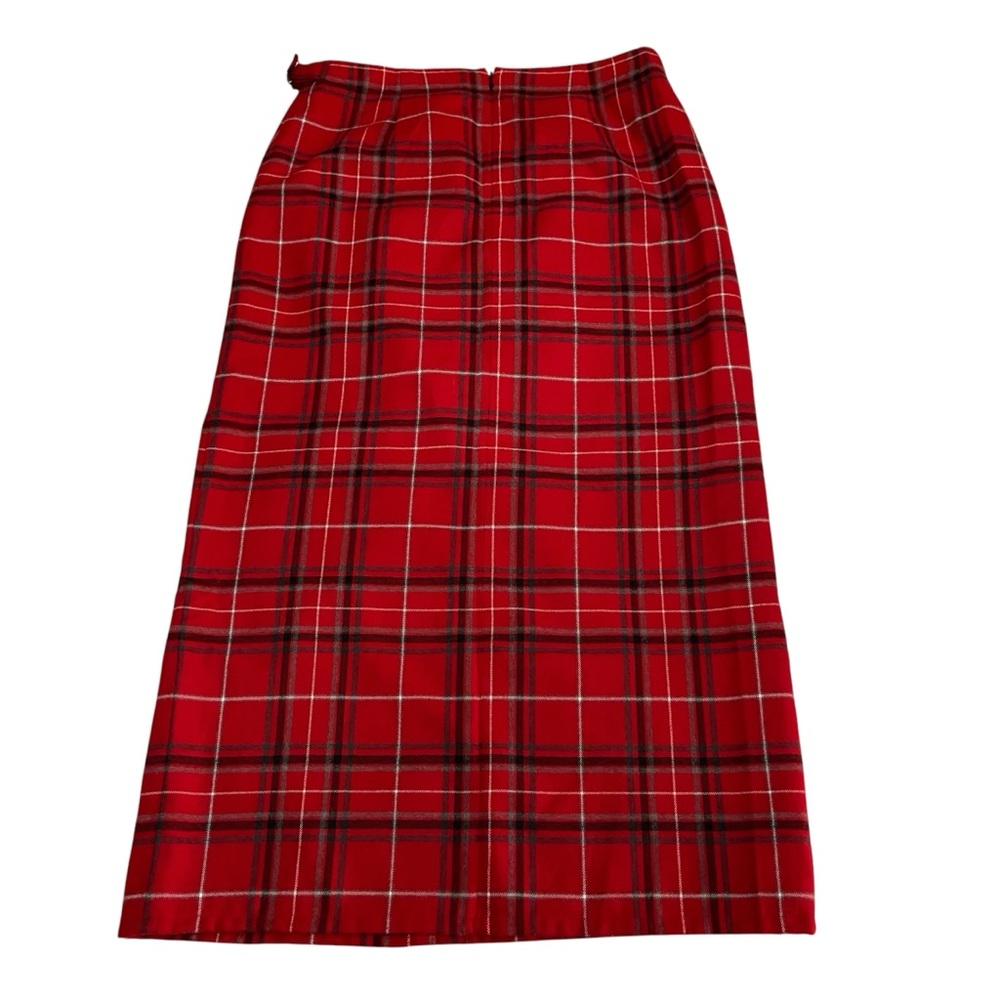 Crazy Horse Plaid Long Red Black Lightweight Maxi Skirt - Women’s 10 - Picture 6 of 9